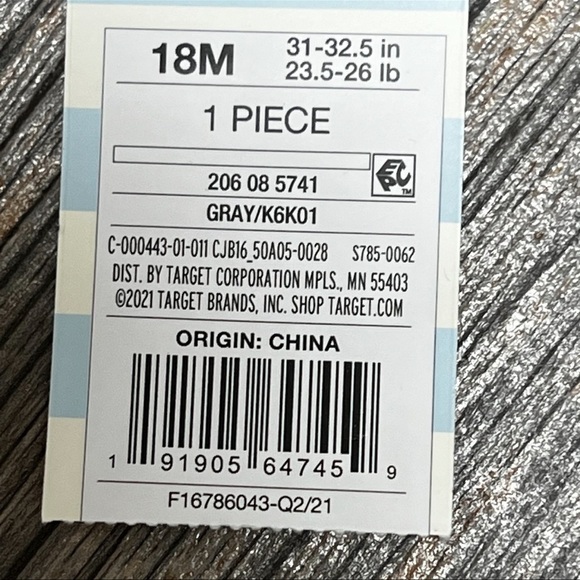 Cat & Jack Baby Girl 18 Months Grey Gray White Sweater Jumper One Piece Outfit - Picture 7 of 13